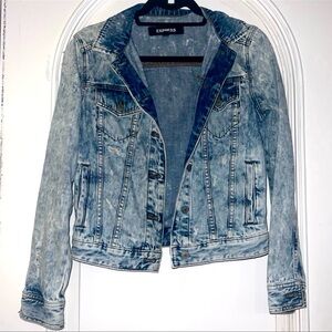 Express acid wash denim jean jacket